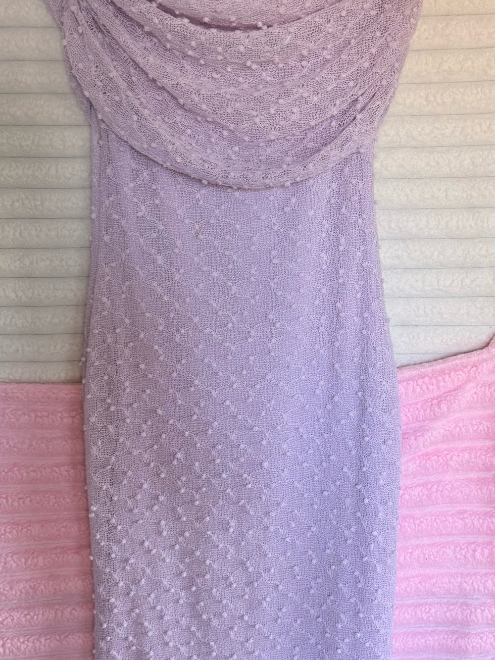 Lilac Textured Knit Womenโs Dress